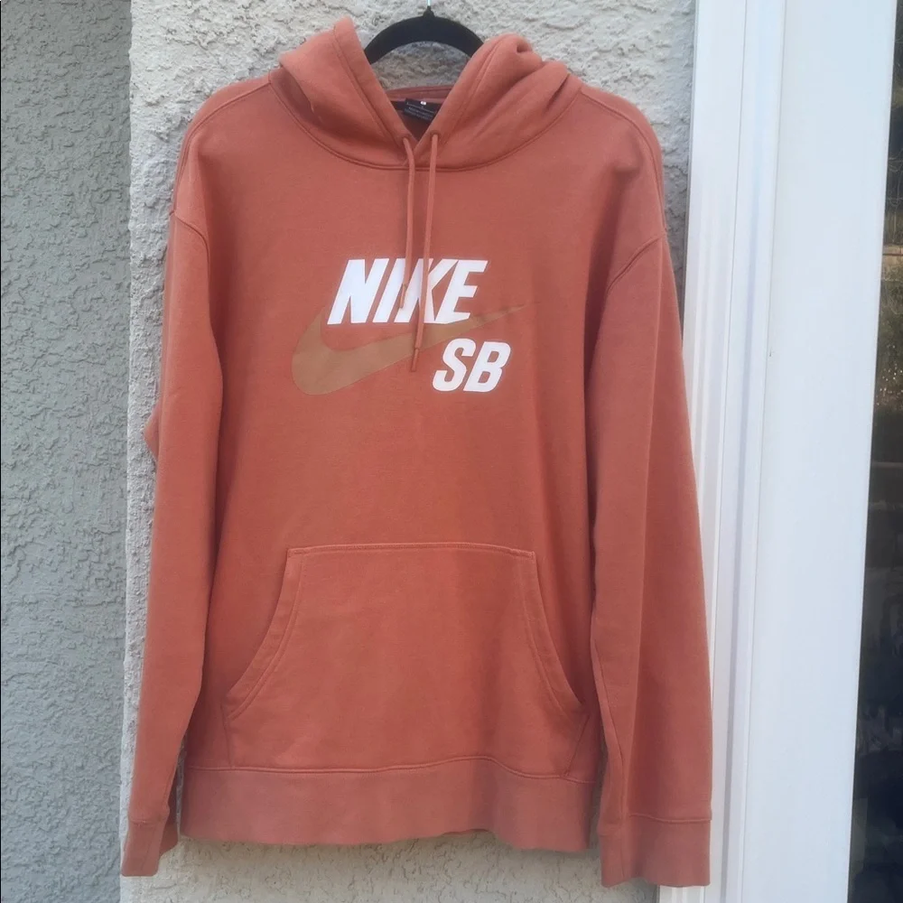 Nike SB Coral Orange Hoodie Sweatshirt Pullover Men's Size L